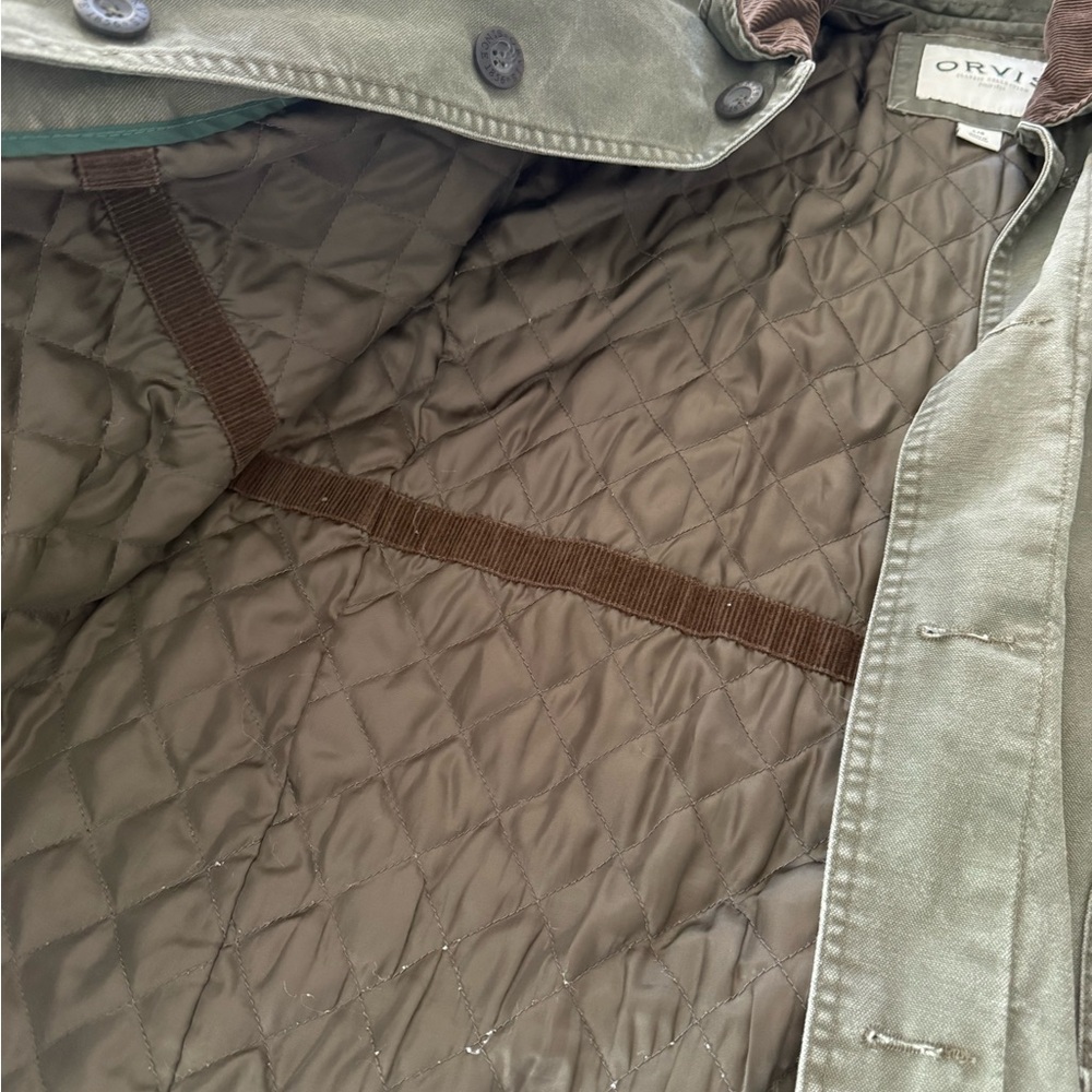 Orvis Men's Green Chore Jacket with Brown Corduroy Accents EUC 0053 - Picture 3 of 8